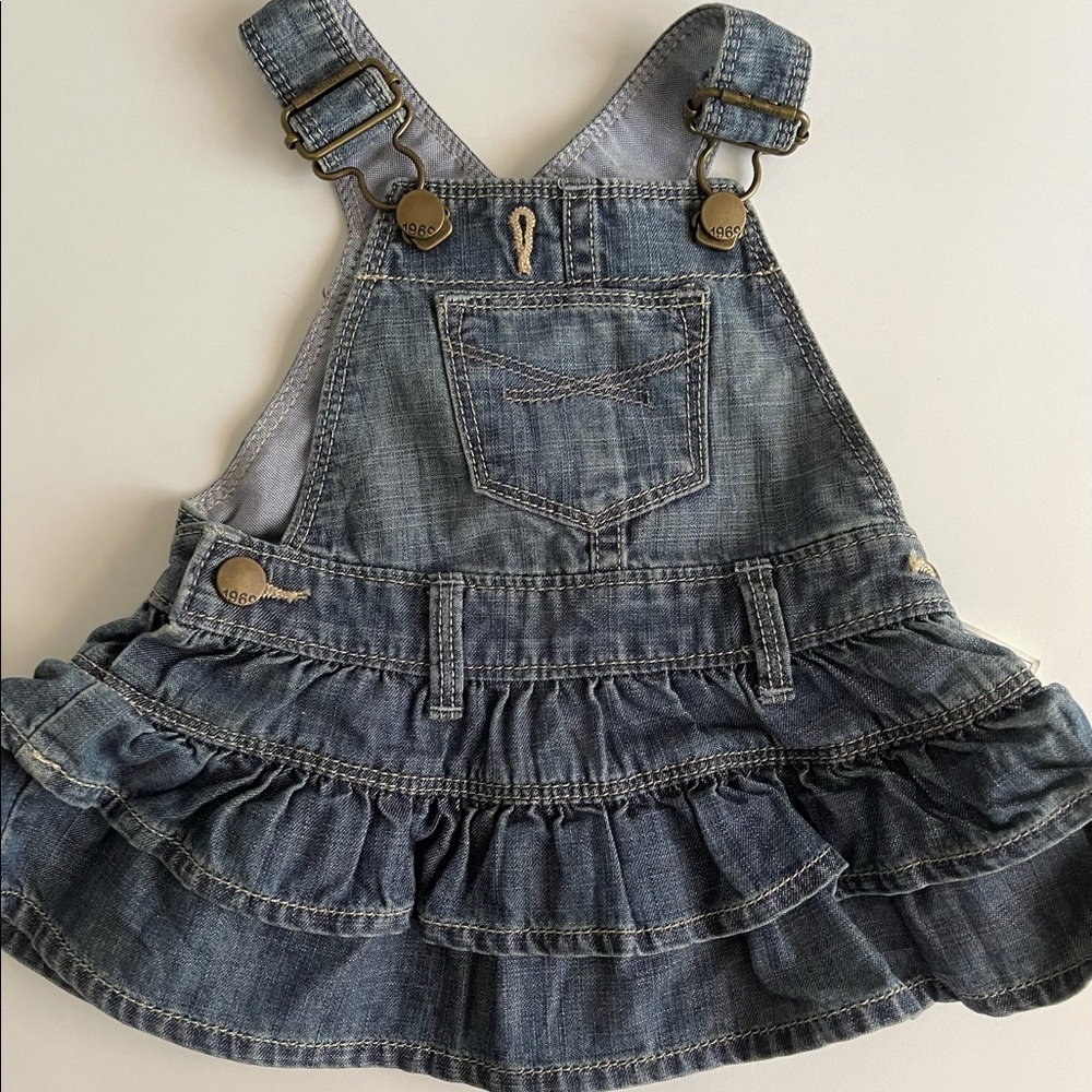 Denim skirt overalls
